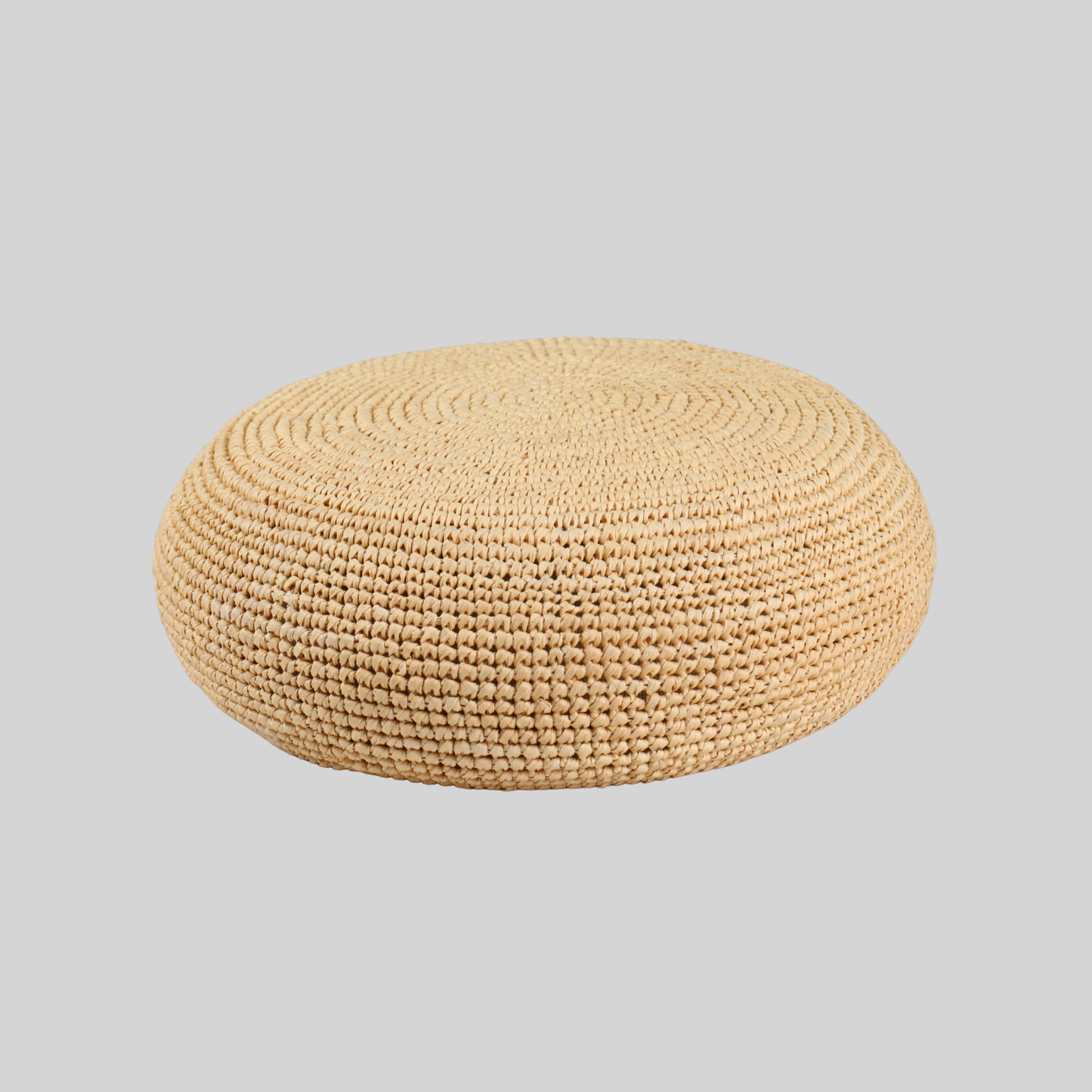 Natural Raffia Crochet Beret Hat