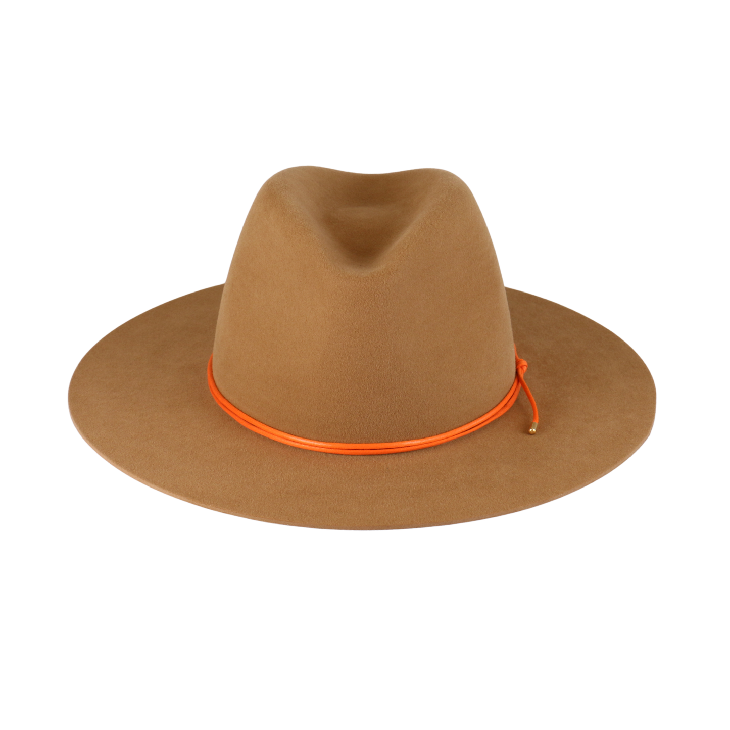 Camel Felt Fedora with Orange Cord