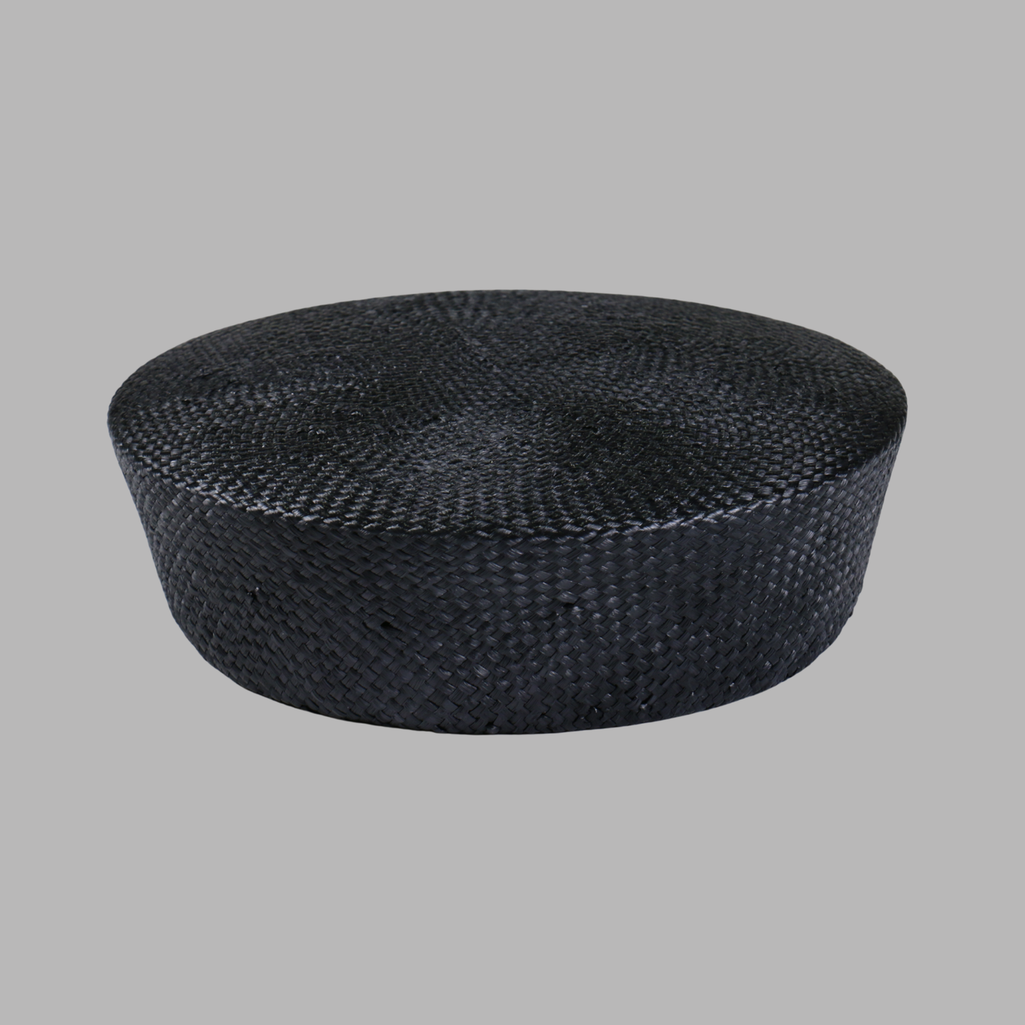 Black Tapered Straw Pillbox Hat