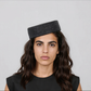 Black Raffia Crochet Pillbox Hat