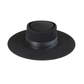 Black Felt Boater with Leather Band