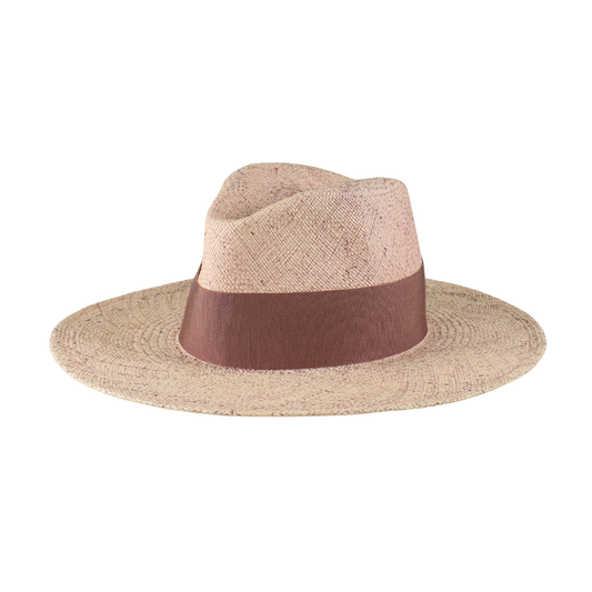 Natural Straw Fedora with Tonal Ribbon