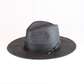 Black Woven Straw Fedora