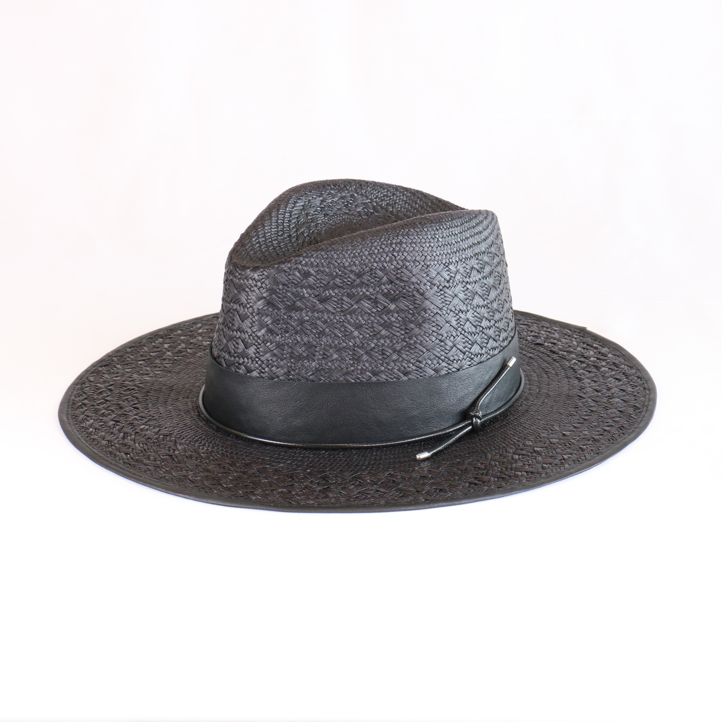Black Woven Straw Fedora