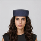 Midnight Blue Straw Pillbox Hat