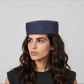 Midnight Blue Straw Pillbox Hat