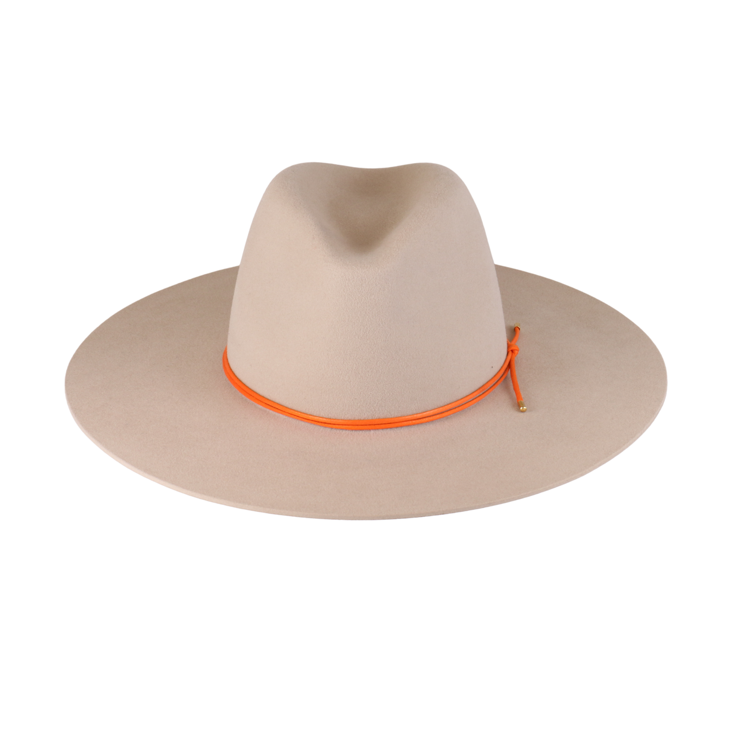 Sand Felt Fedora with Orange Cord