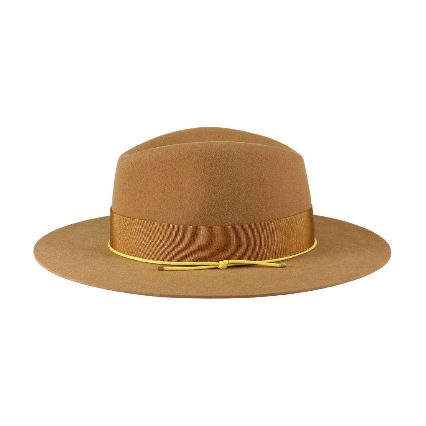 Camel Felt Fedora with Tonal Ribbon and Cord