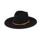 Black Felt Fedora with Orange Cord