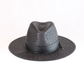 Black Woven Straw Fedora