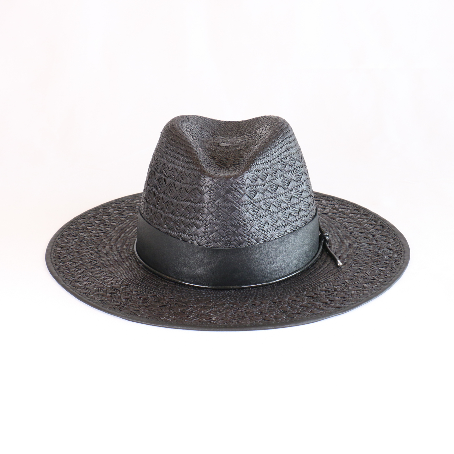 Black Woven Straw Fedora
