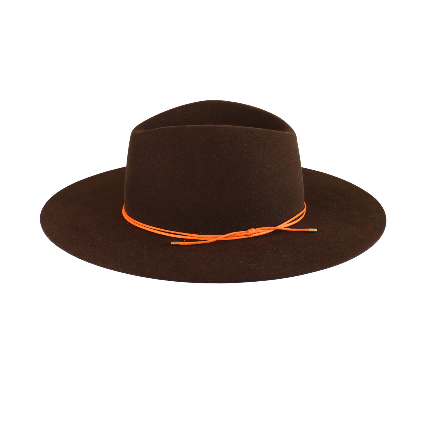 Brown Felt Fedora with Orange Cord