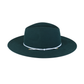 Forest Green Felt Fedora with Light Blue Cord