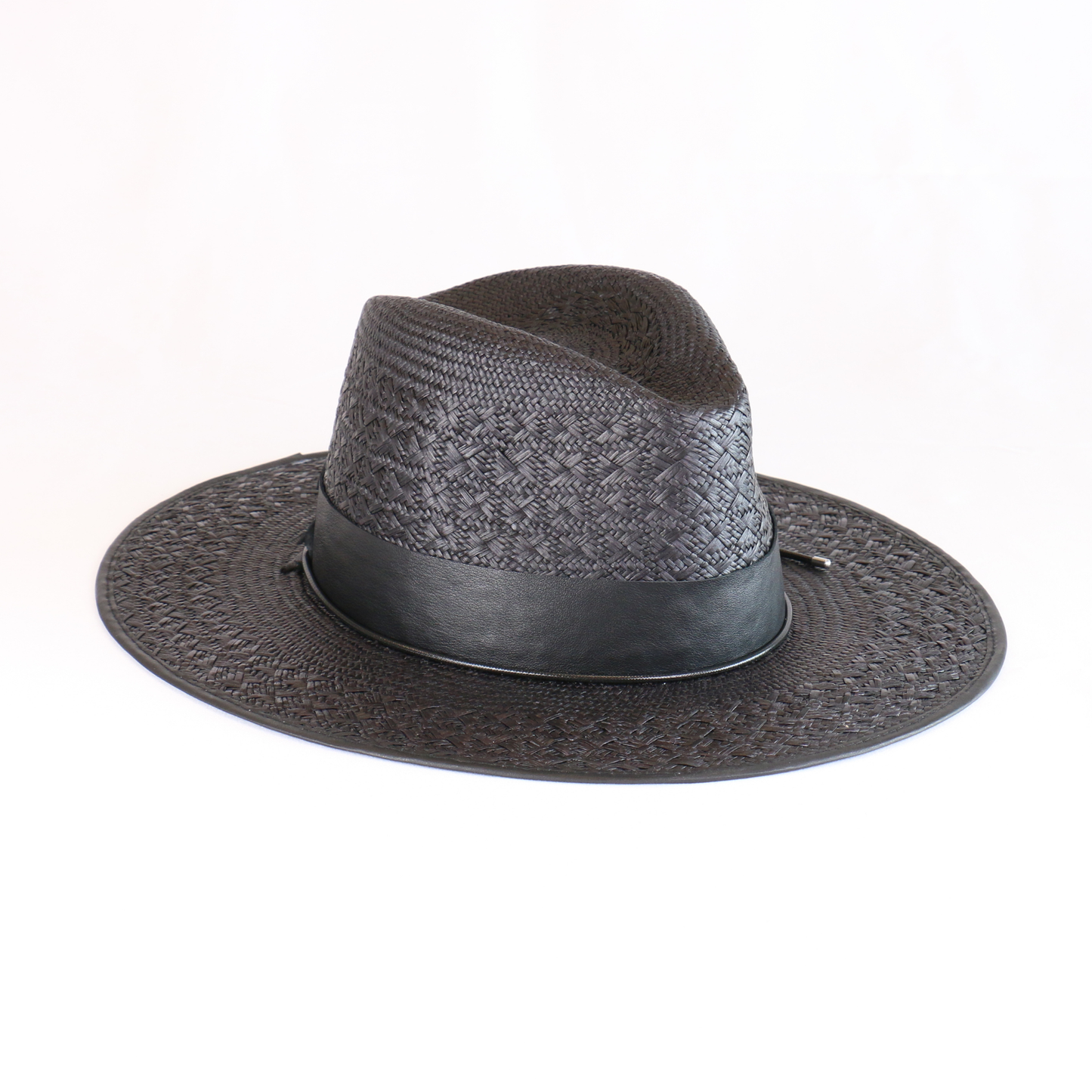Black Woven Straw Fedora