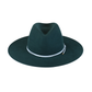 Forest Green Felt Fedora with Light Blue Cord