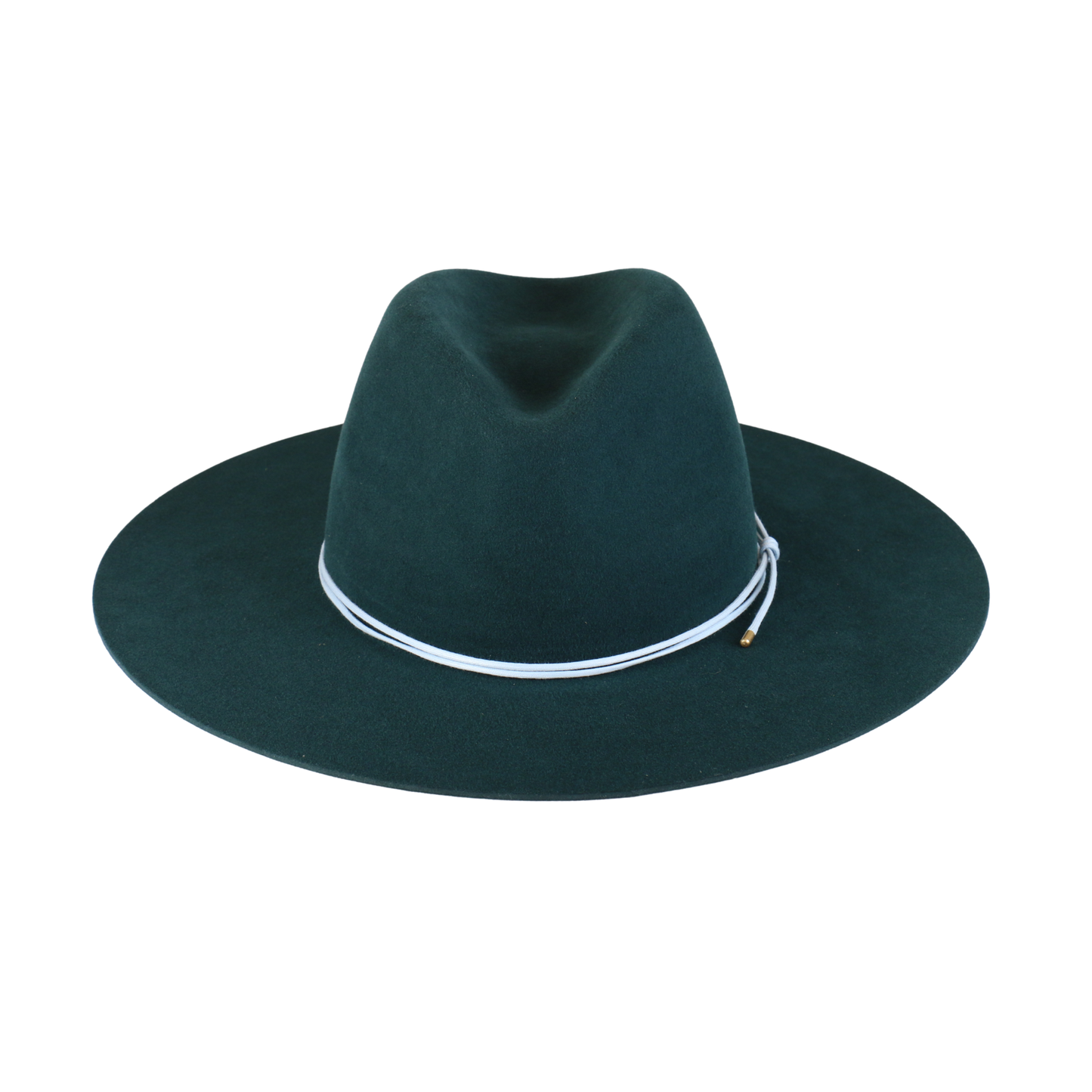 Forest Green Felt Fedora with Light Blue Cord