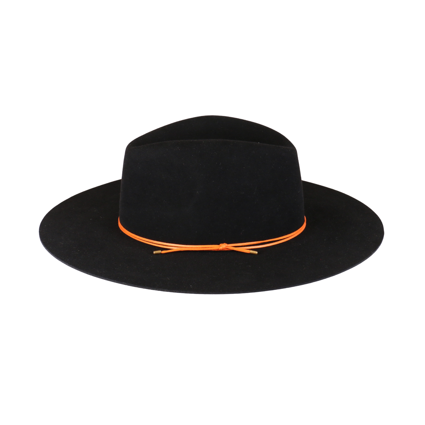 Black Felt Fedora with Orange Cord