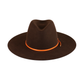 Brown Felt Fedora with Orange Cord