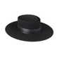 Black Felt Boater with Leather Band