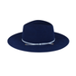 Navy Felt Fedora with Light Blue Cord