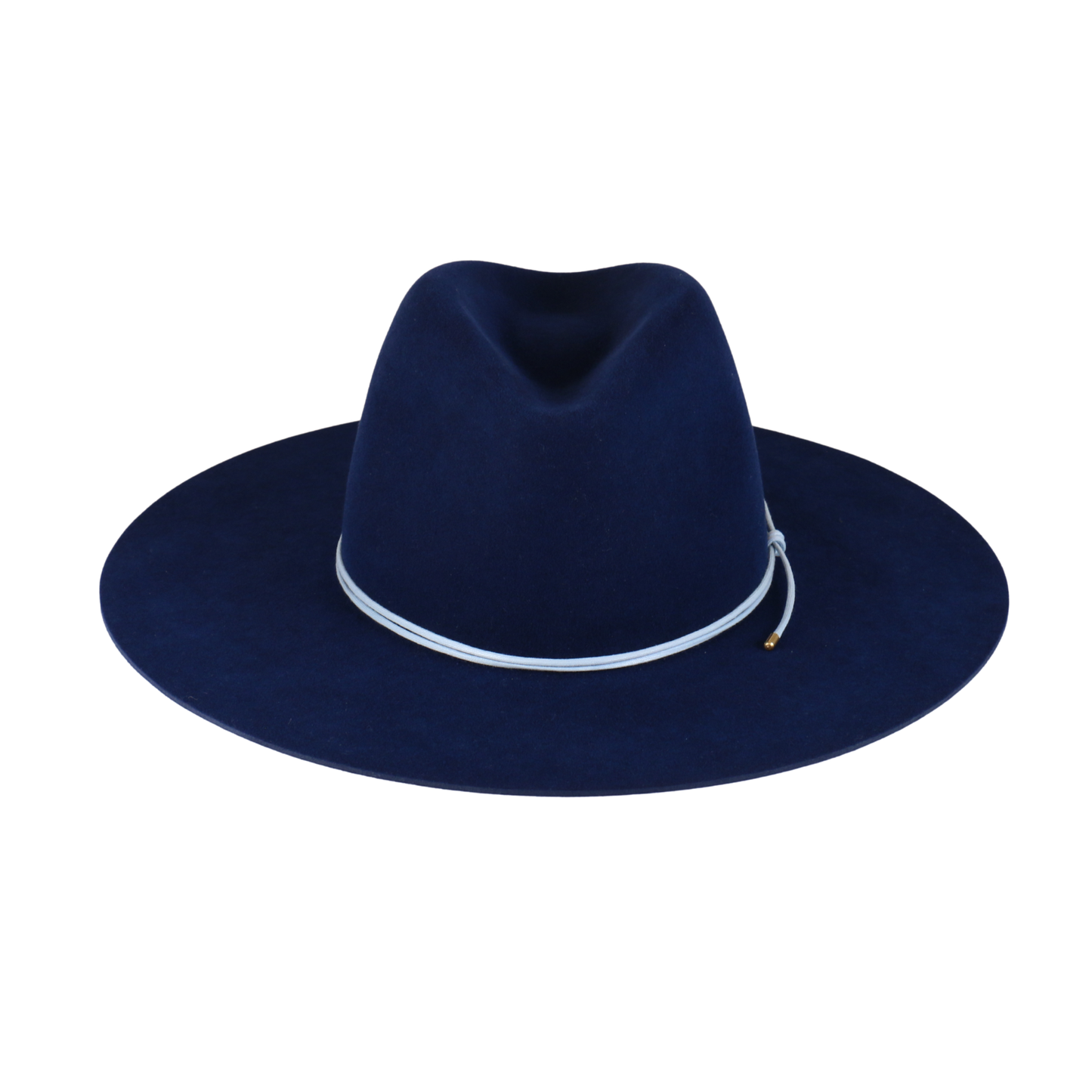 Navy Felt Fedora with Light Blue Cord