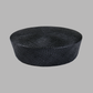 Black Tapered Straw Pillbox Hat