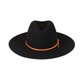 Black Felt Fedora with Orange Cord