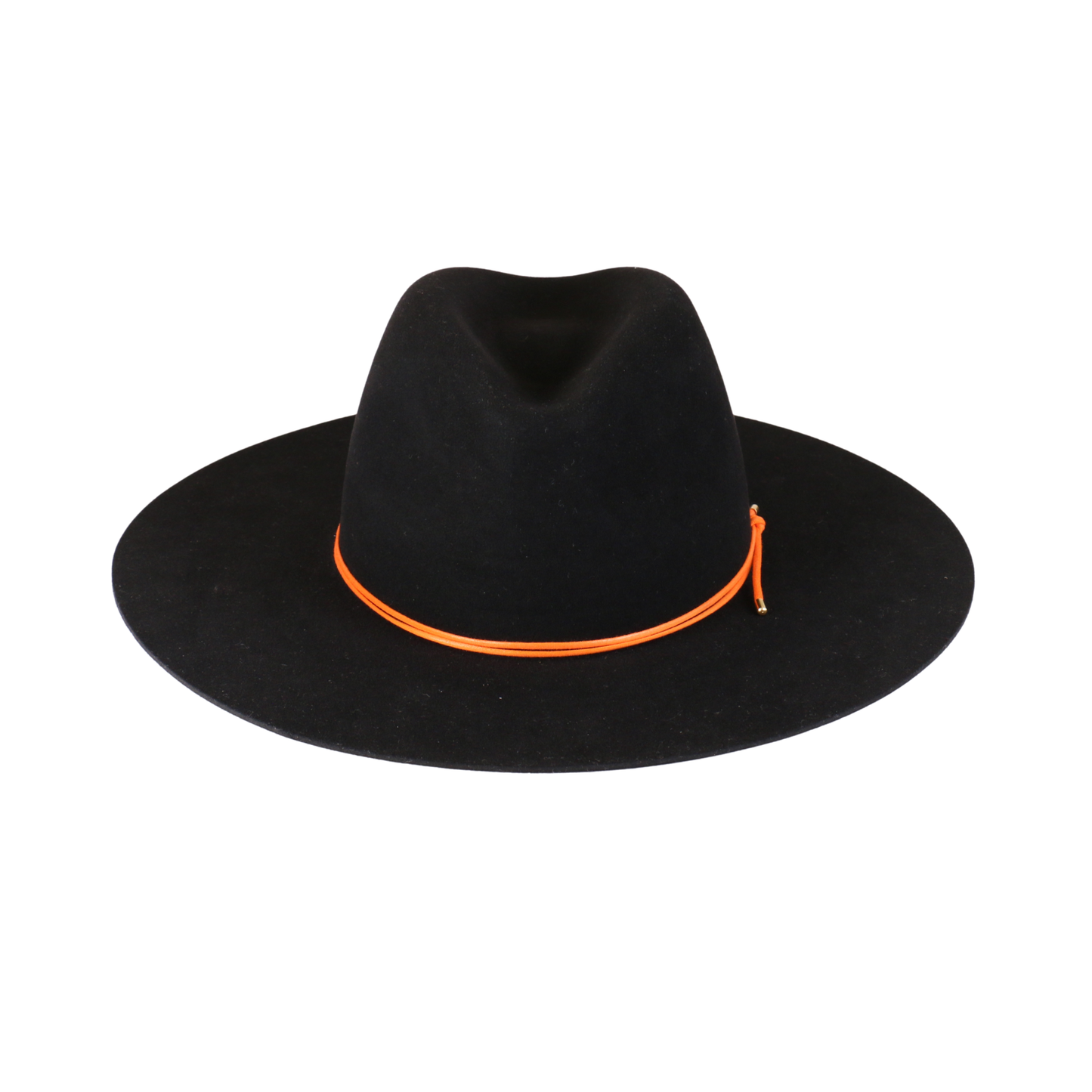 Black Felt Fedora with Orange Cord